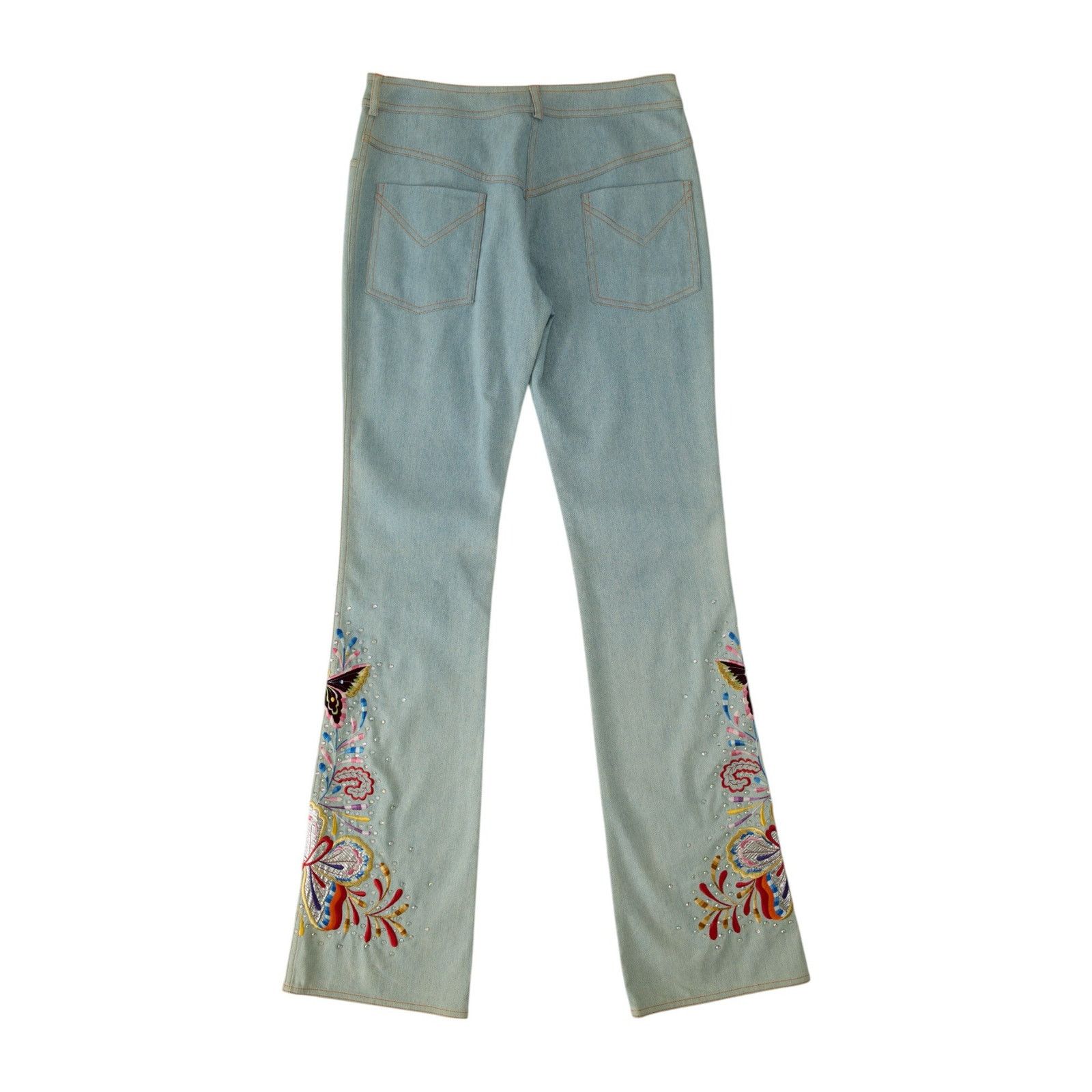 Dior S/S 2002 Swarovski Butterfly Denim Jeans Size 27" / US 4 / IT 40 - 2 Thumbnail