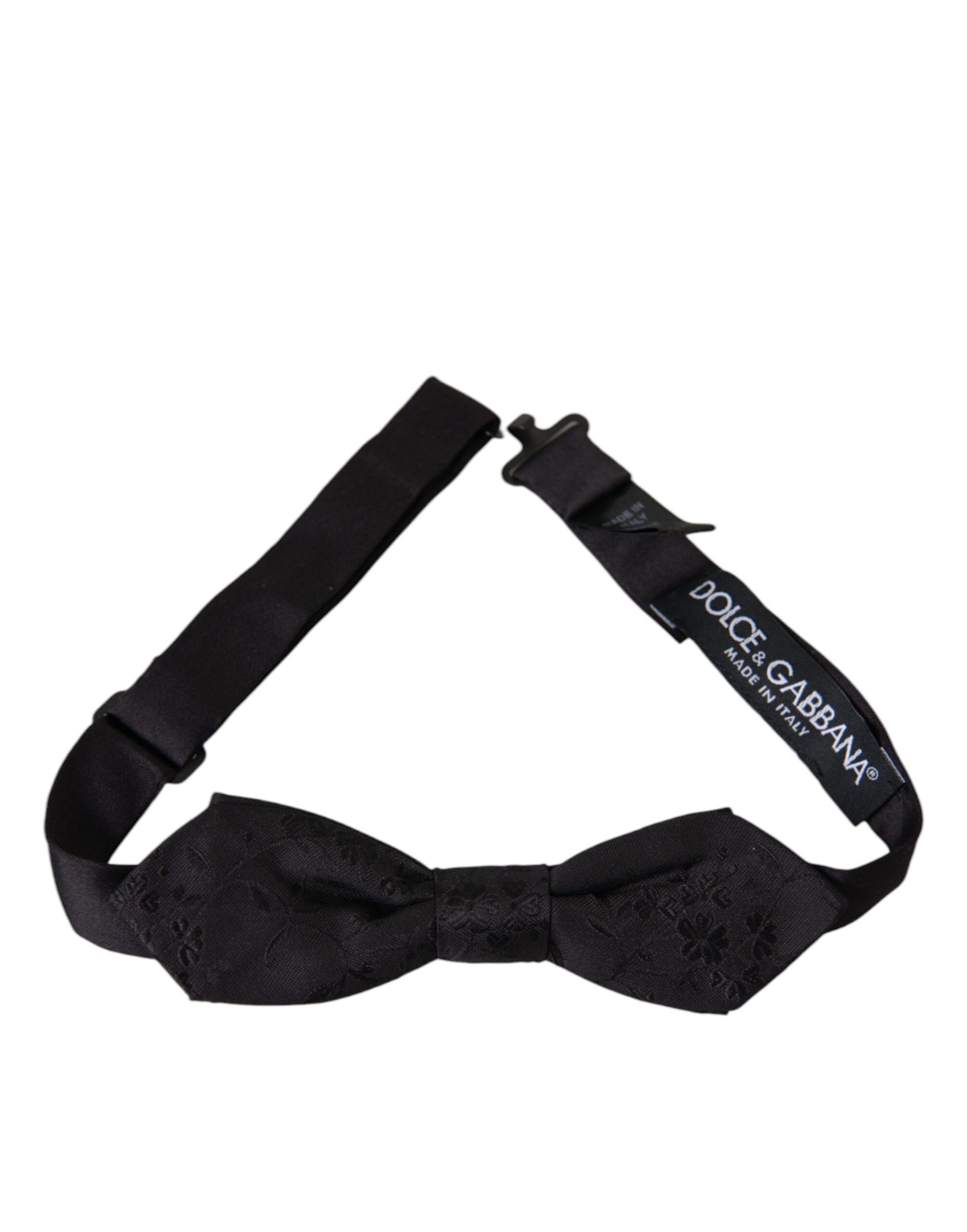 Dolce & Gabbana Black Silk Adjustable Neck Men Bow Men's Tie Size ONE SIZE - 1 Thumbnail