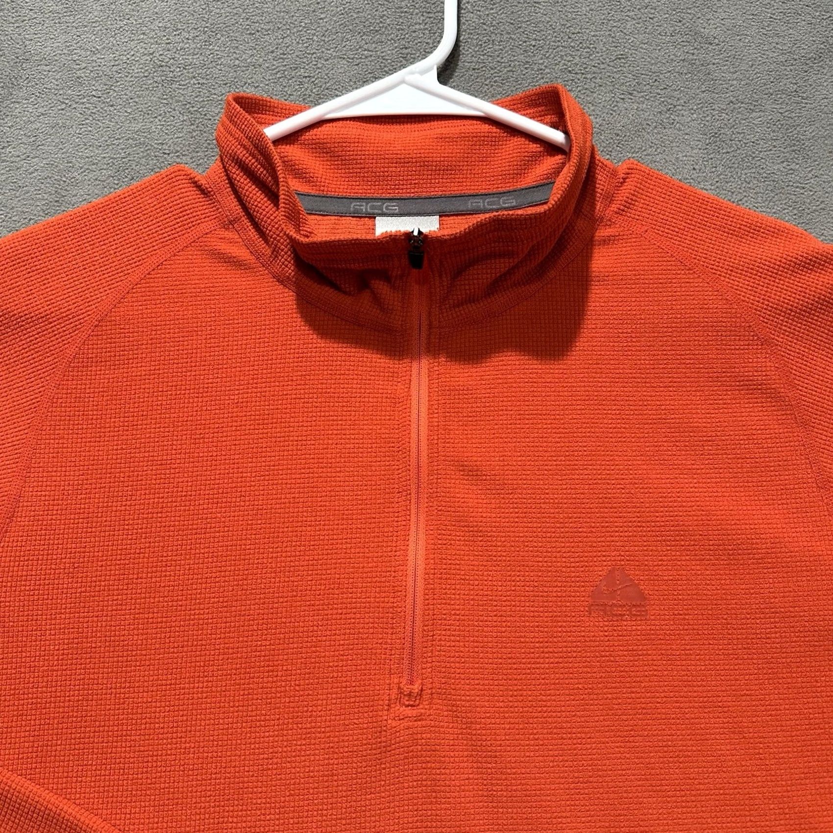 Nike Nike ACG Pullover Mens XL Orange Quarter Zip Thermal Long Sleeve Base Layer EUC Size US XL / EU 56 / 4 - 3 Thumbnail