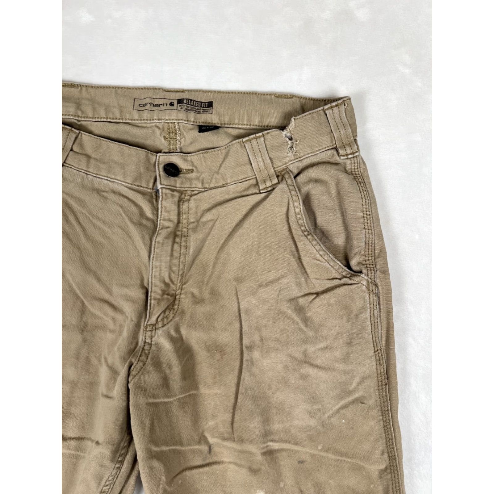 Carhartt Carhartt Pants 30x32 Beige Relaxed Fit Workwear Stain Distressed Vintage No N/A Size US 30 / EU 46 - 4 Thumbnail