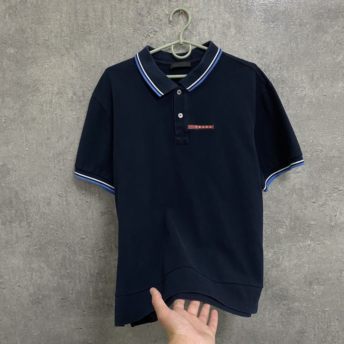 Prada Prada Polo T-Shirt Red Tab Size US XL / EU 56 / 4 - 2 Thumbnail