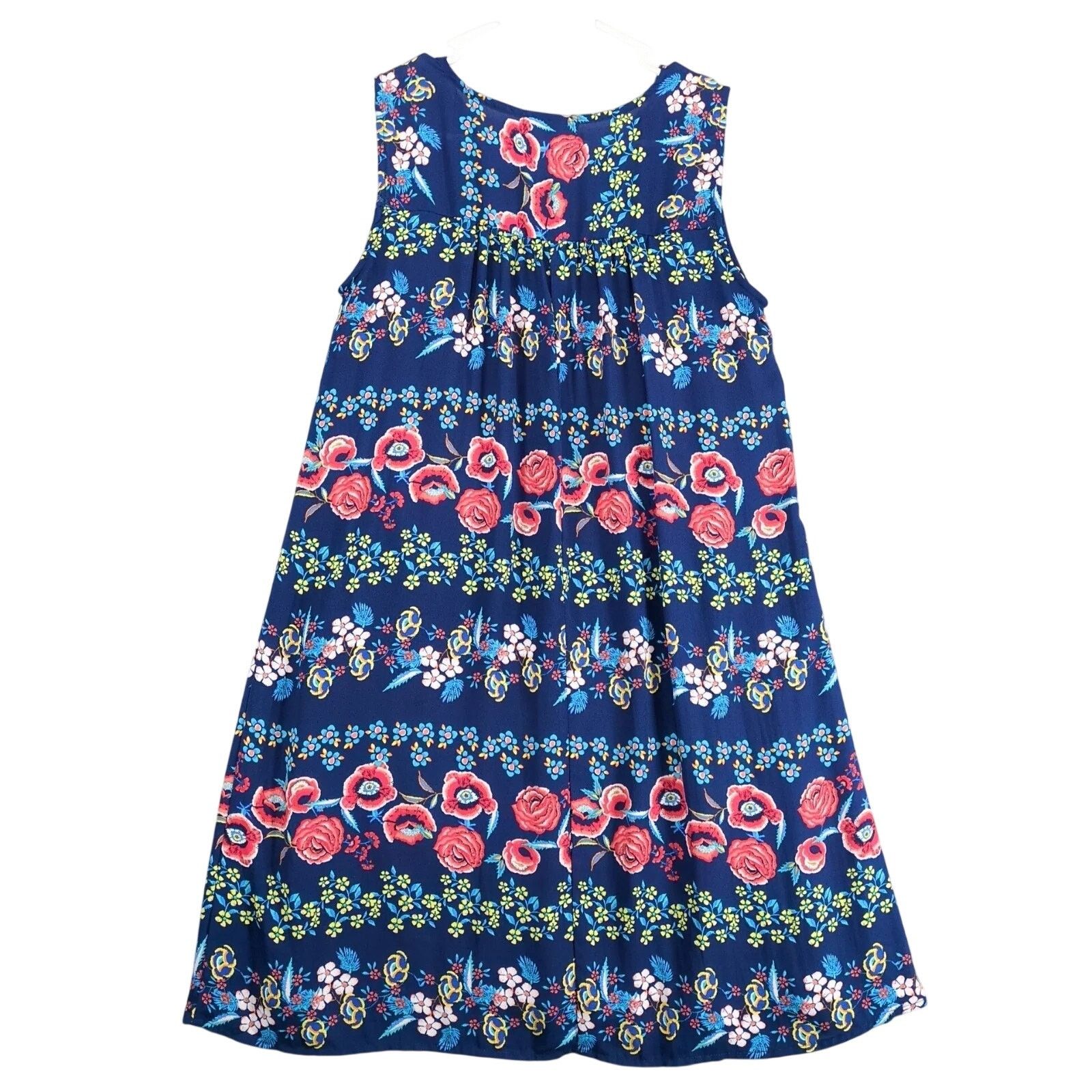 Other Luxology Blue Floral Sleeveless Shift Dress Sz 10 Flowy Size L / US 10 / IT 46 - 2 Thumbnail
