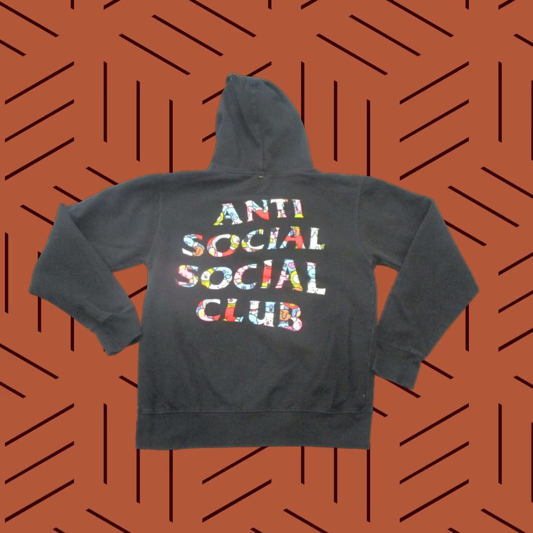 VINTAGE Anti Social Social Club x BT21 Hoodie Mens Small Black