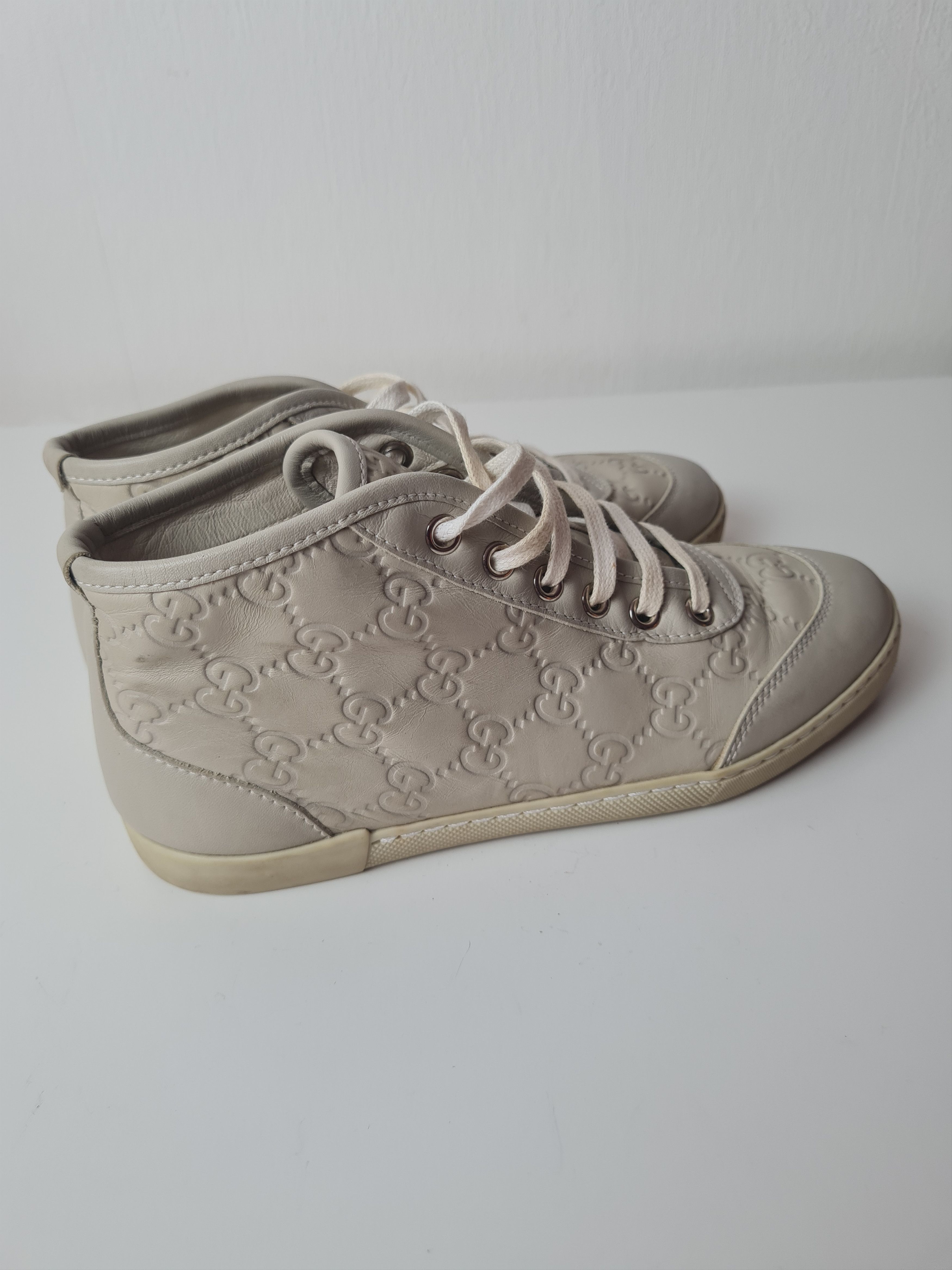 Gucci Vintage GUCCI Microguccissima High Top Sneakers Leather Size US 4 / IT 34 - 5 Thumbnail