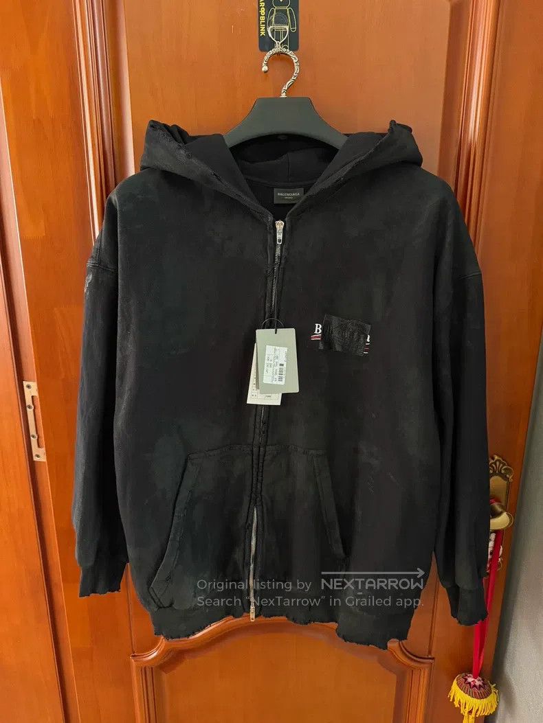 Balenciaga Balenciaga Mud Dyed Cola Zip Hoodie Size US L / EU 52-54 / 3 - 1 Thumbnail
