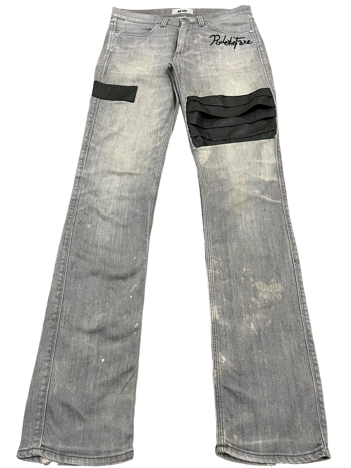 Acne Studios Acne Studios Max Tarnish Leather Patches Paint Splat Jeans Size US 29 - 1 Thumbnail
