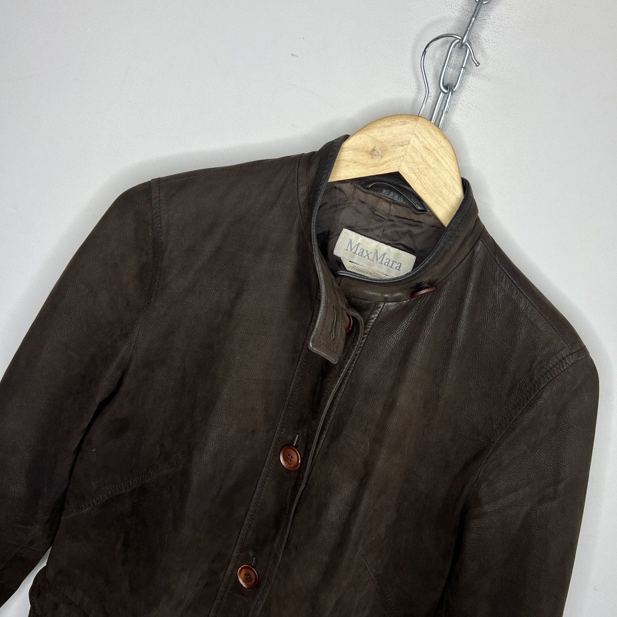 Max Mara Max Mara Blazer Leather Jacket Women Brown Size M Size M / US 6-8 / IT 42-44 - 4 Thumbnail