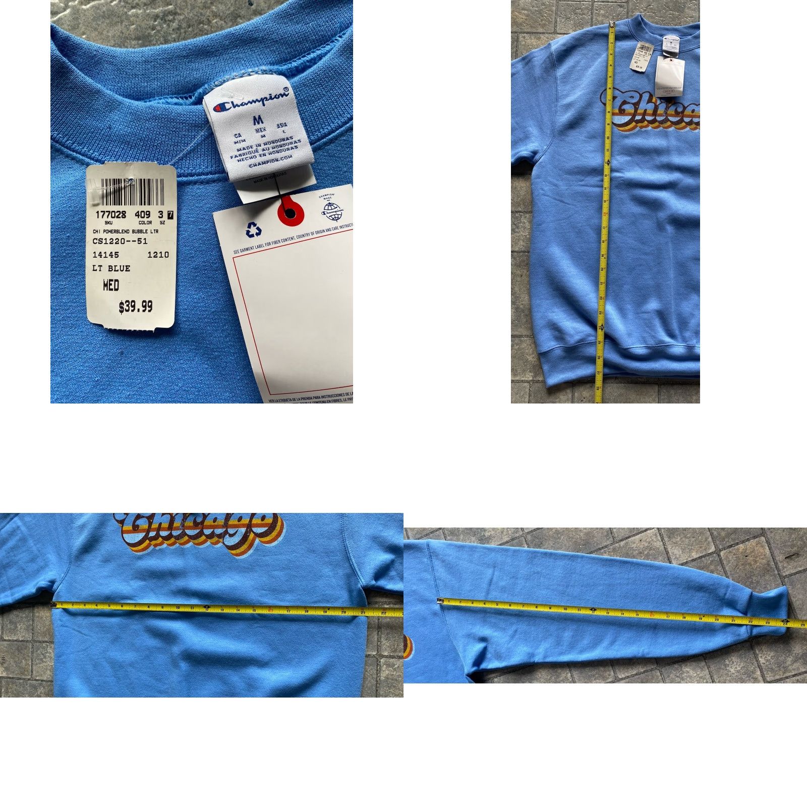 Champion VINTAGE? (No) Chicago Champion MEDIUM Sweatshirt Crew Neck Blue NWT Mens M NEW WITH TAGS Size US M / EU 48-50 / 2 - 8 Thumbnail