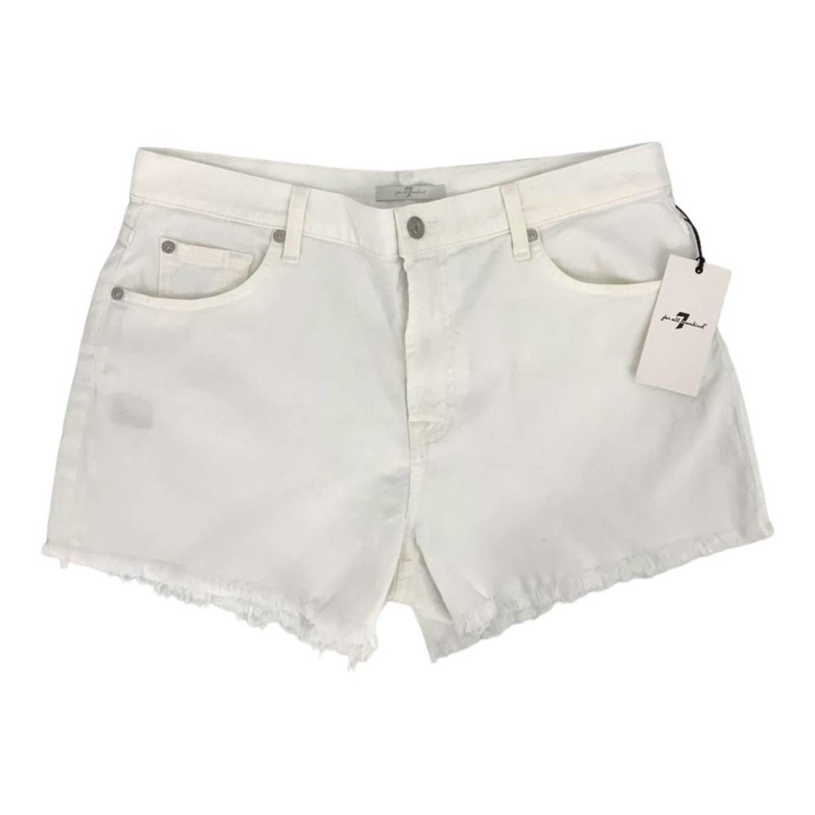 7 For All Mankind 7 For All Mankind Cutoff Denim Shorts White Size 31 NWT $139 Size 31" - 2 Thumbnail