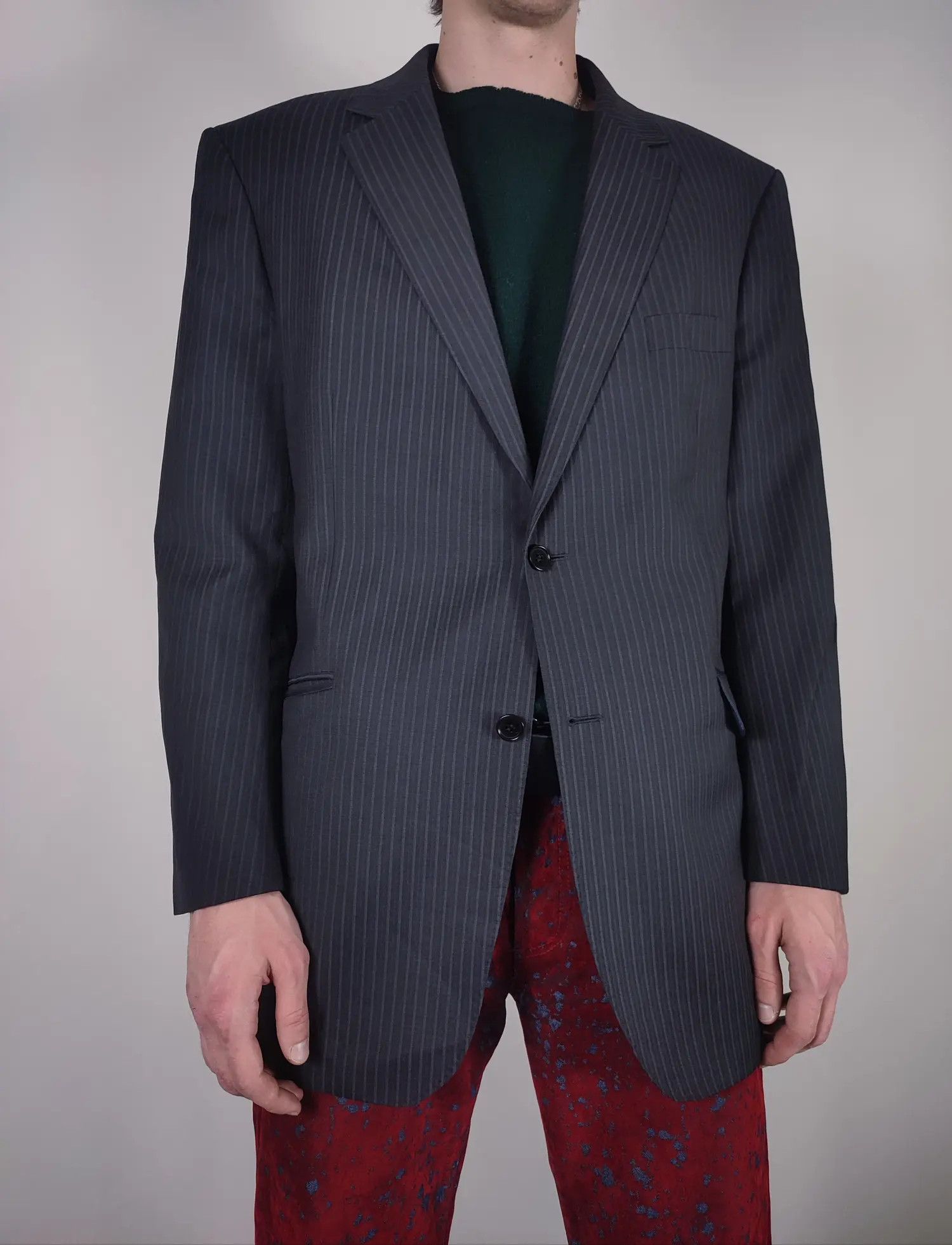 Balmain Vintage Balmain Homme Stripe Long Blazer Size 48L - 2 Thumbnail