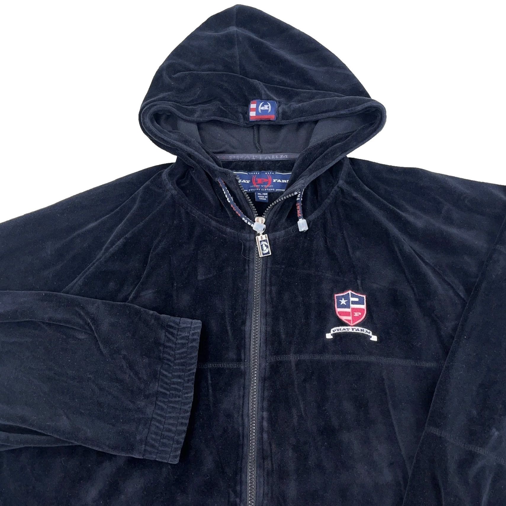 Phat Farm VINTAGE Phat Farm Jacket Mens XL Black Velour Full Zip Track Baggy Hip Hop Size US XL / EU 56 / 4 - 2 Thumbnail