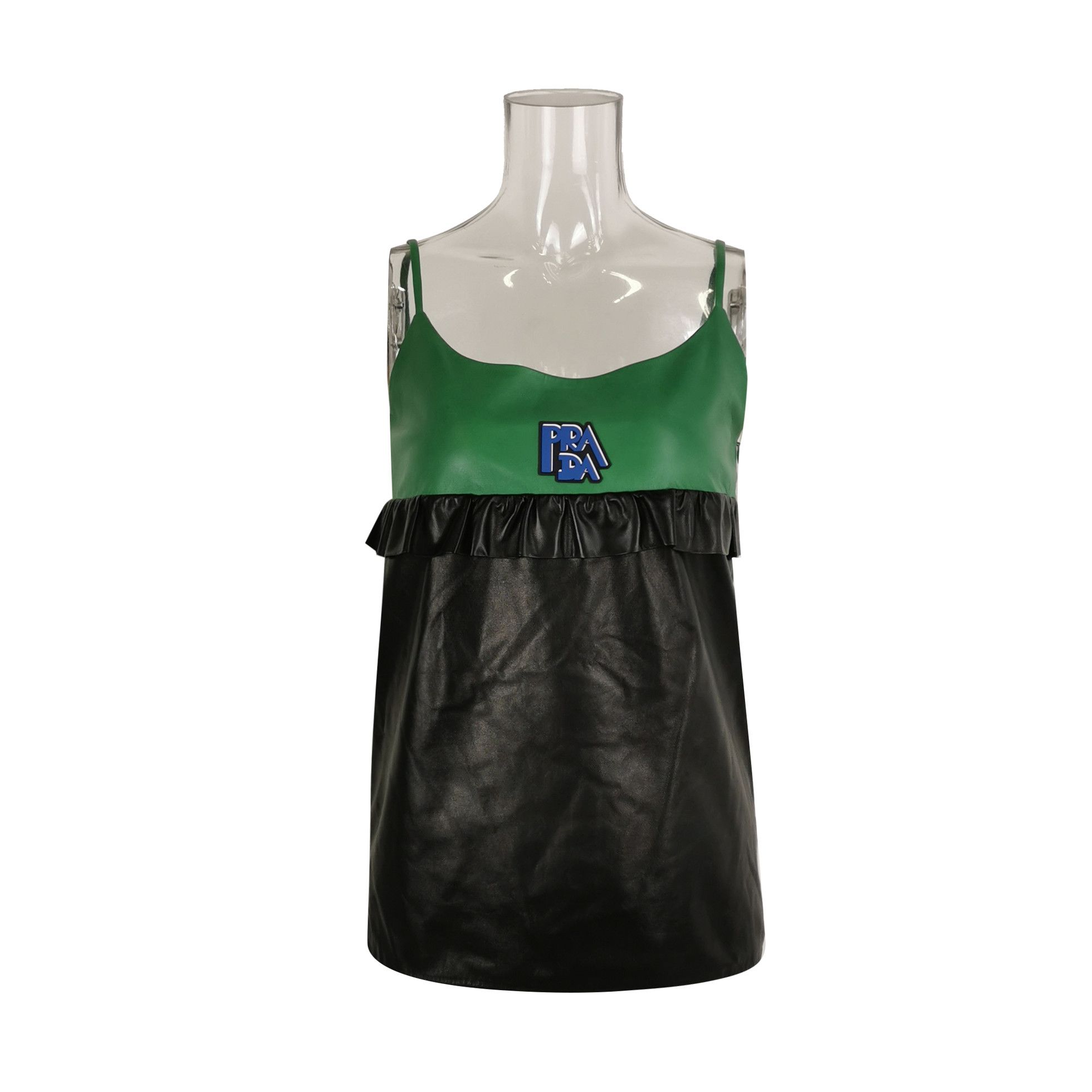 Prada Prada Color-Block Leather Logo Tank Top - dmc Size XS / US 0-2 / IT 36-38 - 1 Thumbnail