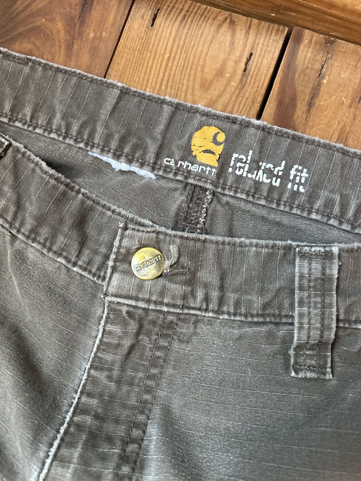 Carhartt × Vintage Vintage Carhartt Olive Green Ripstop Tactical Cargo Pants Size US 32 / EU 48 - 2 Thumbnail