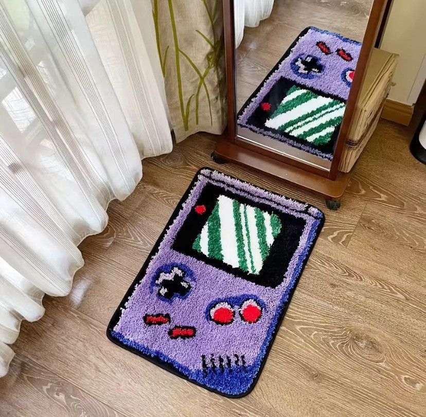 Other Purple Flocked Game Console Rug Pattern Floor Mat Size ONE SIZE - 1 Thumbnail
