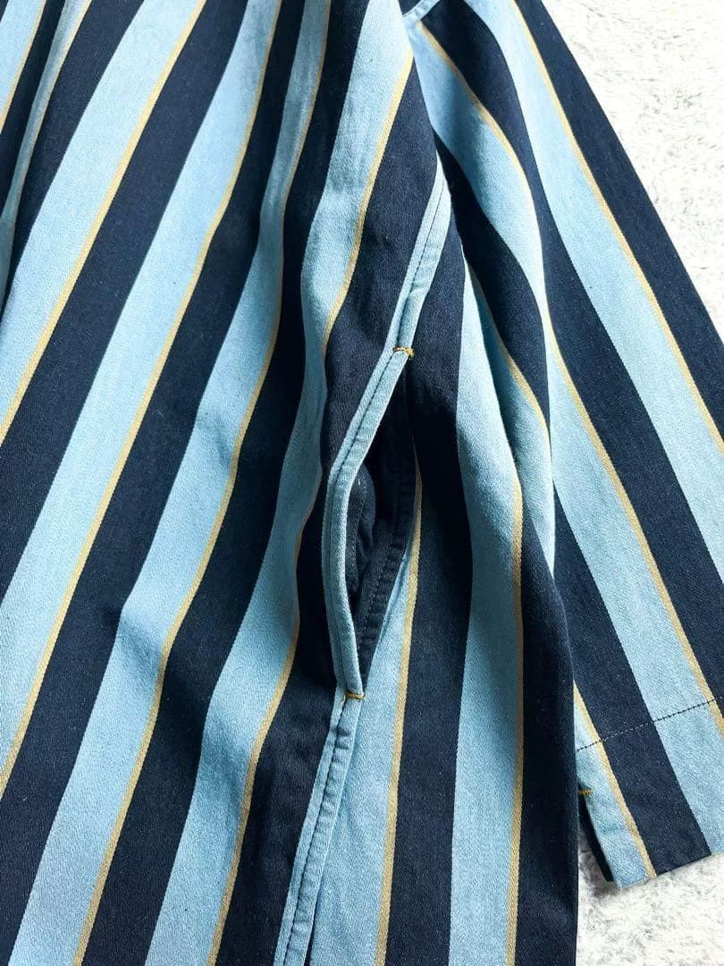 45rpm 45R Embroidered Blue Striped Dress Size M / US 6-8 / IT 42-44 - 6 Thumbnail