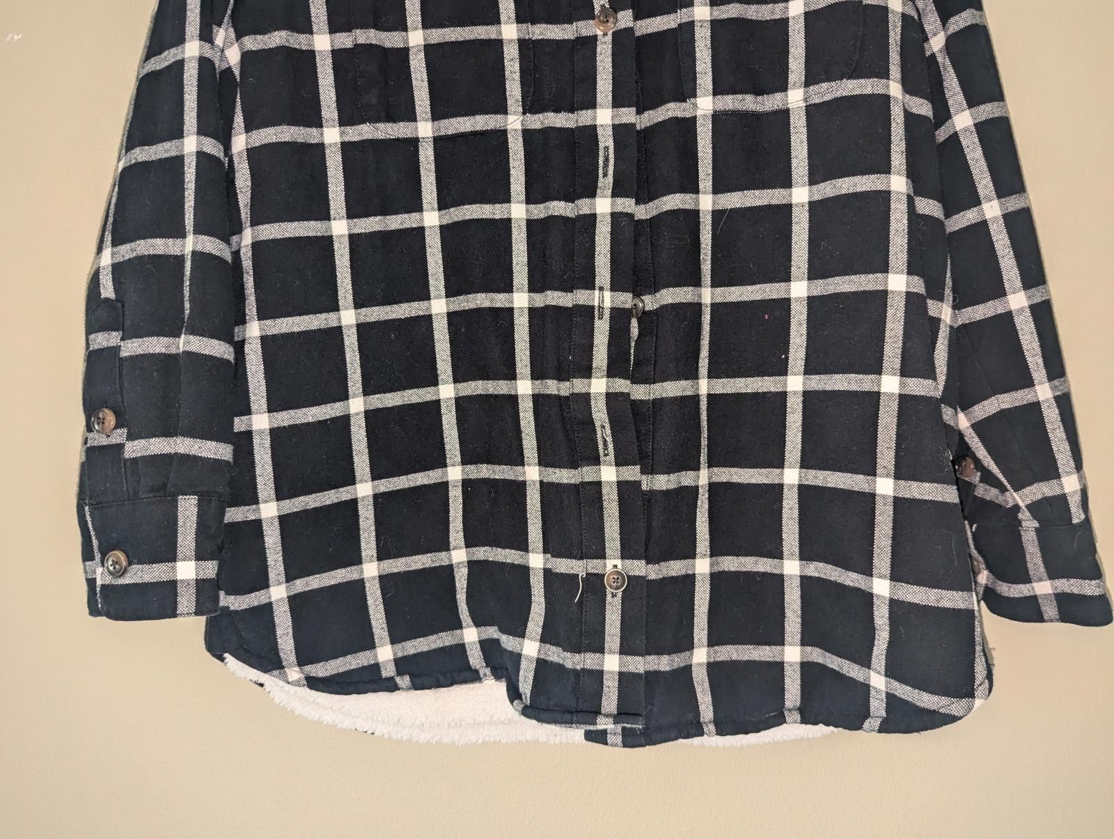 J.Crew Vintage J.Crew Sherpa Lined Black and White Plaid Flannel XS Size XS / US 0-2 / IT 36-38 - 3 Thumbnail