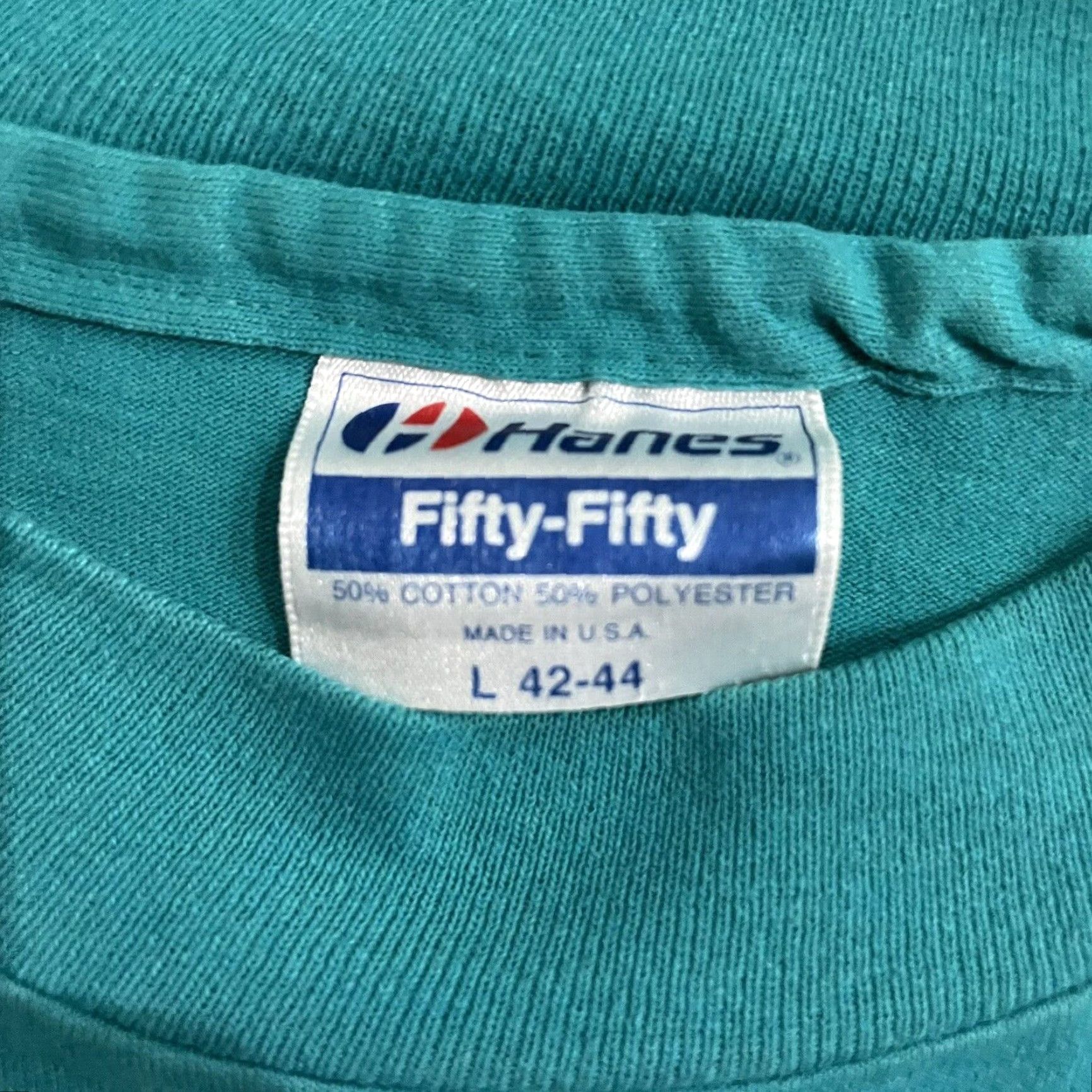 Hanes VINTAGE Hanes Mount Vernon T-Shirt Mens Size L Blue Graphic Tee Single Stitch STL Size US L / EU 52-54 / 3 - 4 Thumbnail