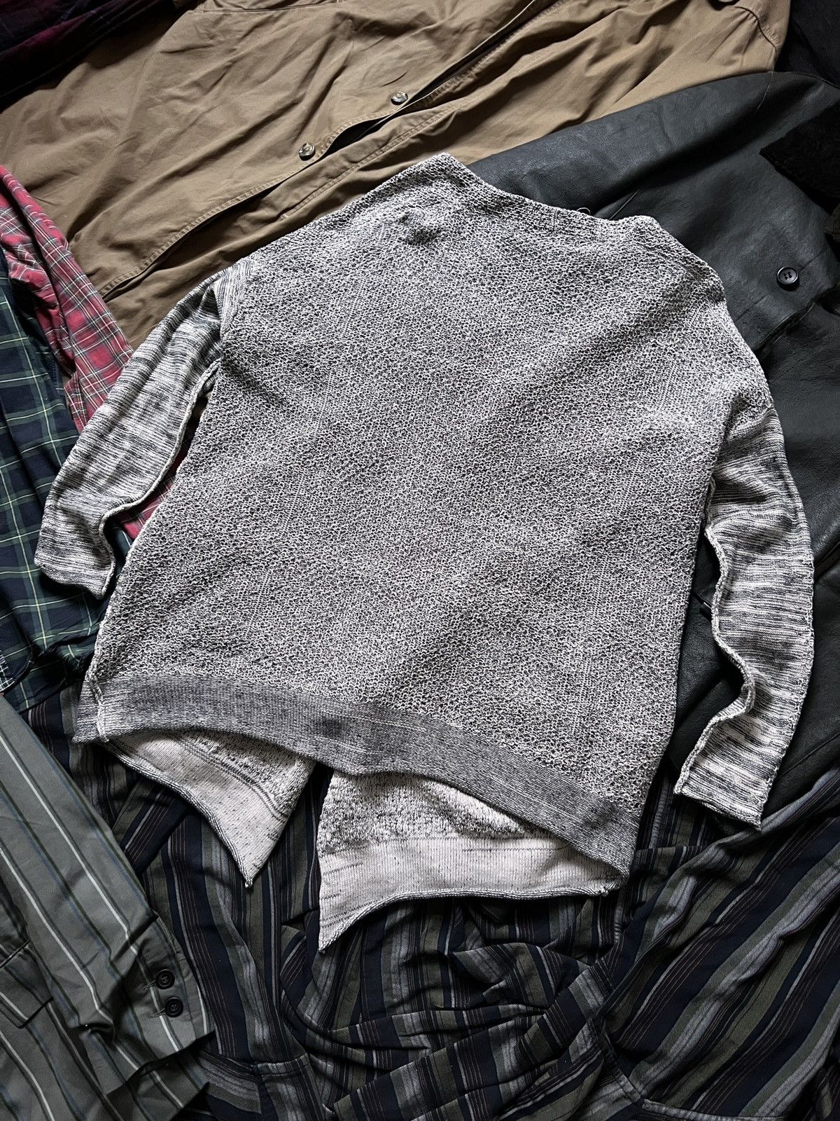 Daniel Andresen Daniel Andresen Grey Knitted Linen Cardigan With Pockets Size US M / EU 48-50 / 2 - 12 Thumbnail