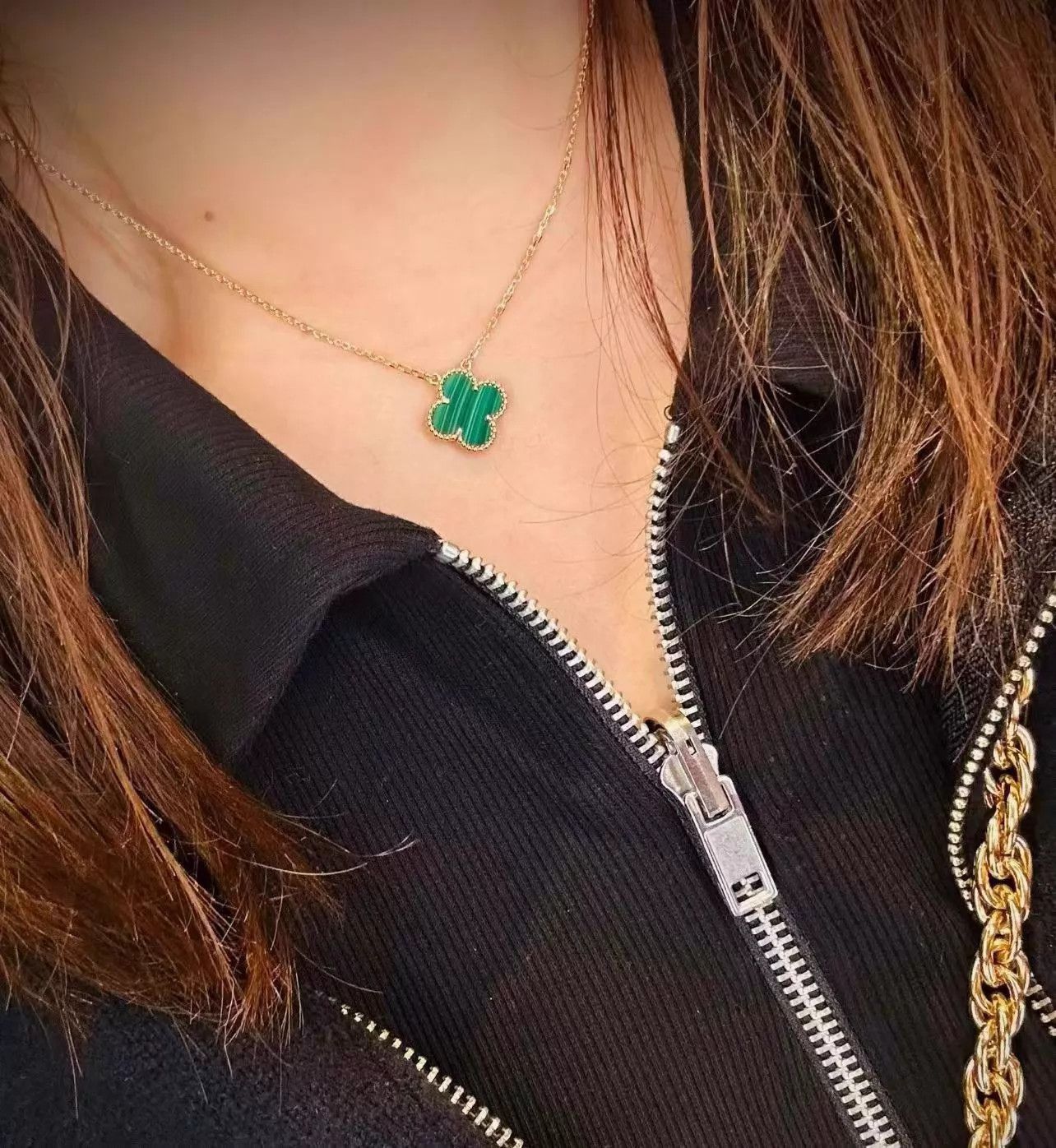 Van Cleef & Arpels VCA Alhambra Malachite RG 37-42cm Chain Full Set Size ONE SIZE - 3 Thumbnail