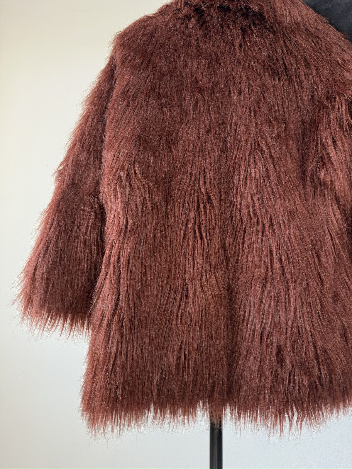 HYPE Varsity Mohair Fuzzy Fluffy Faux Fur Cropped Jacket OG