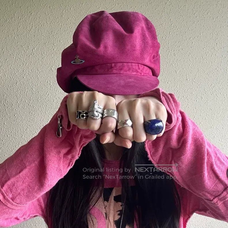 Vivienne Westwood Vivienne Westwood Pink Suede Newsboy Hat Size ONE SIZE - 1 Thumbnail