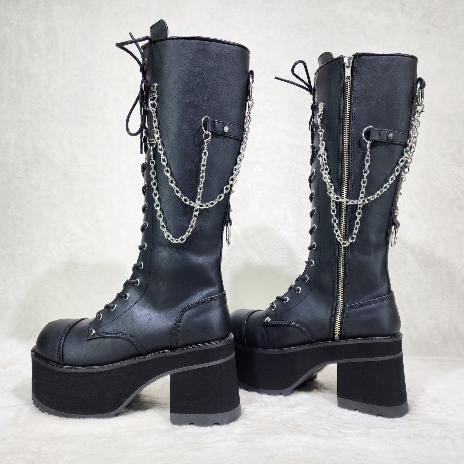 Demonia Cult DEMONIA Ranger 303 Goth Lumberjack Biker Mens Platform Knee Size US 7 / EU 40 - 4 Thumbnail
