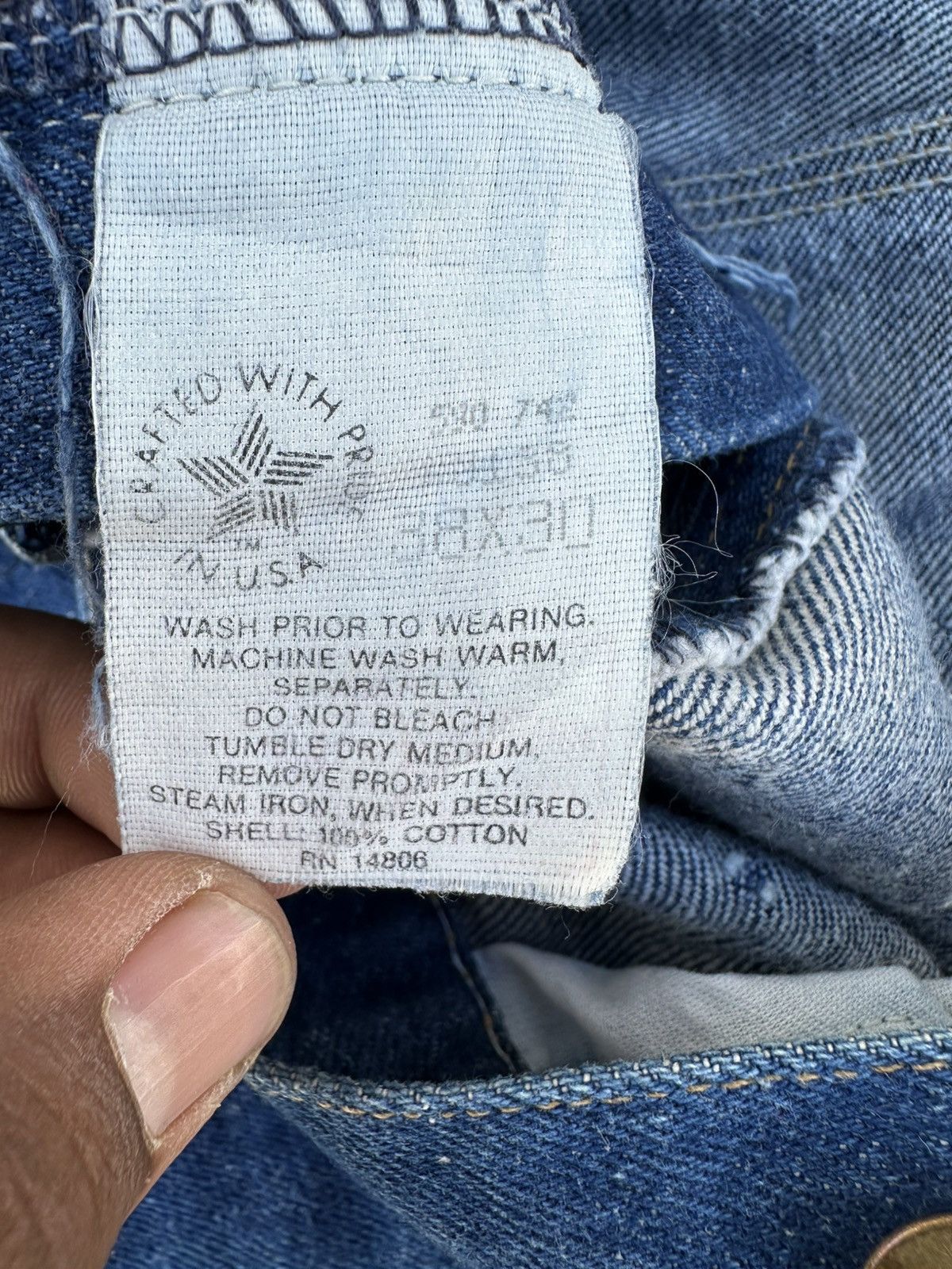 Carhartt × Vintage Vintage Carhartt Double Knee Denim Work Pants – 1980s Size US 38 / EU 54 - 11 Thumbnail
