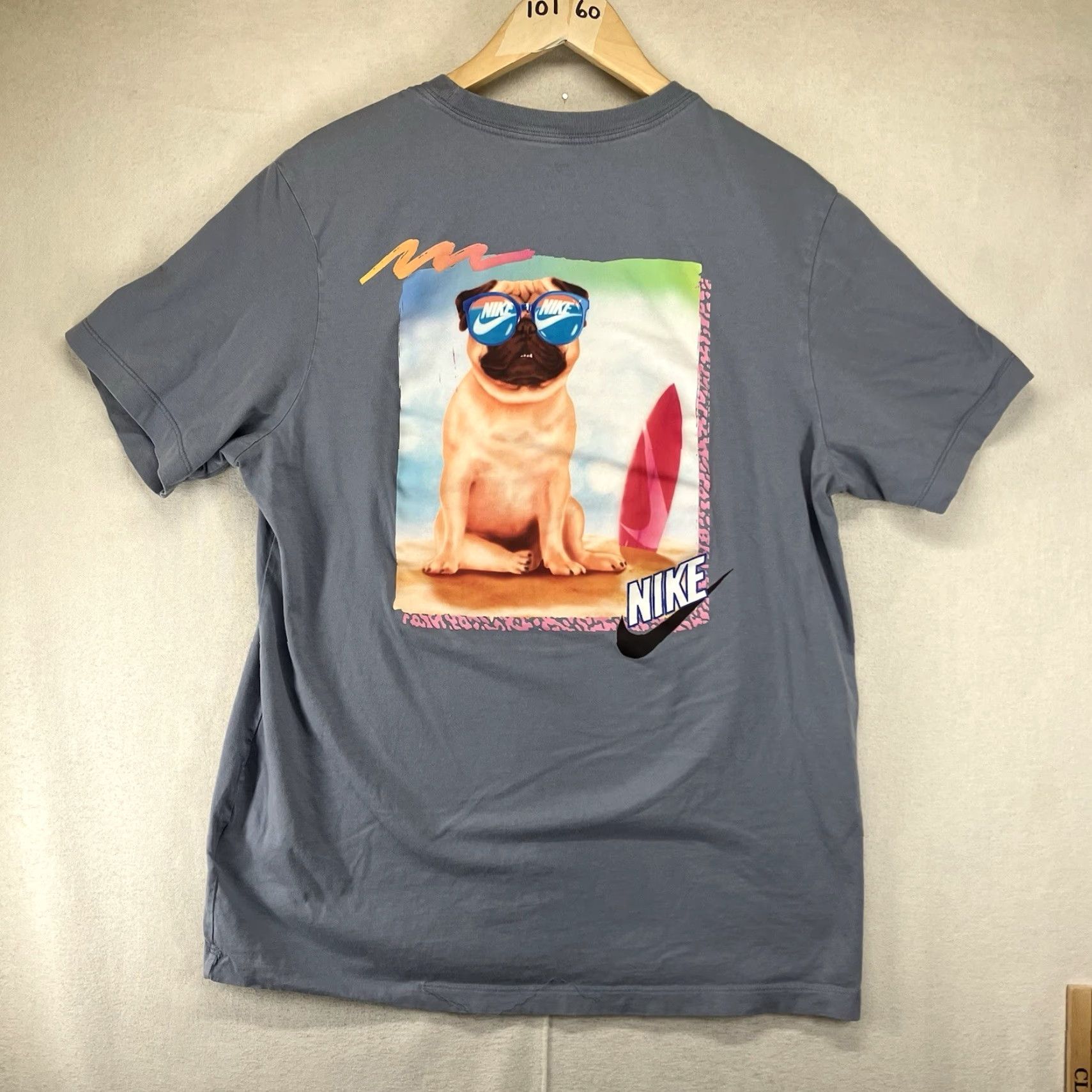 Nike Nike Pug Beach Volleyball Retro 90s Graphic T-Shirt Mens Large Blue Nike Logo Crew Neck Short Sleeve Graphic Print Vintage No N/A Size US L / EU 52-54 / 3 - 2 Thumbnail