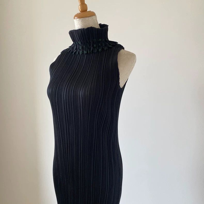 Issey Miyake Issey Miyake Black hollowed-out cheongsam dress Size L / US 10 / IT 46 - 6 Thumbnail