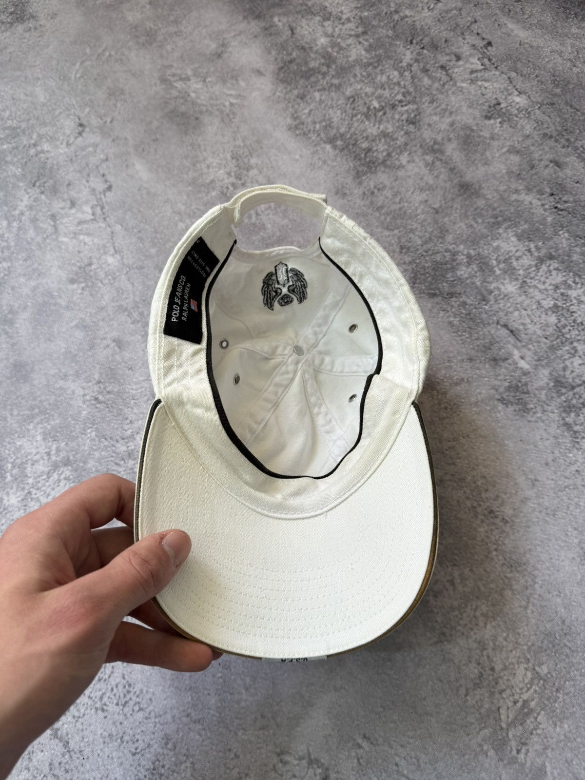 Polo Ralph Lauren × Vintage Vintage Polo Jeans company Ralph Lauren white cap hats Size ONE SIZE - 5 Thumbnail
