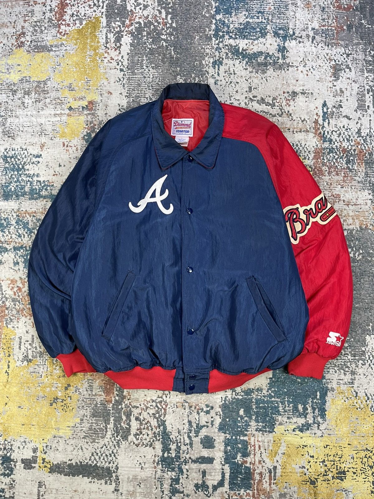 MLB Vtg 90s Atlanta Braves x Starter Diamond Collection Jacket Size US L / EU 52-54 / 3 - 1 Thumbnail