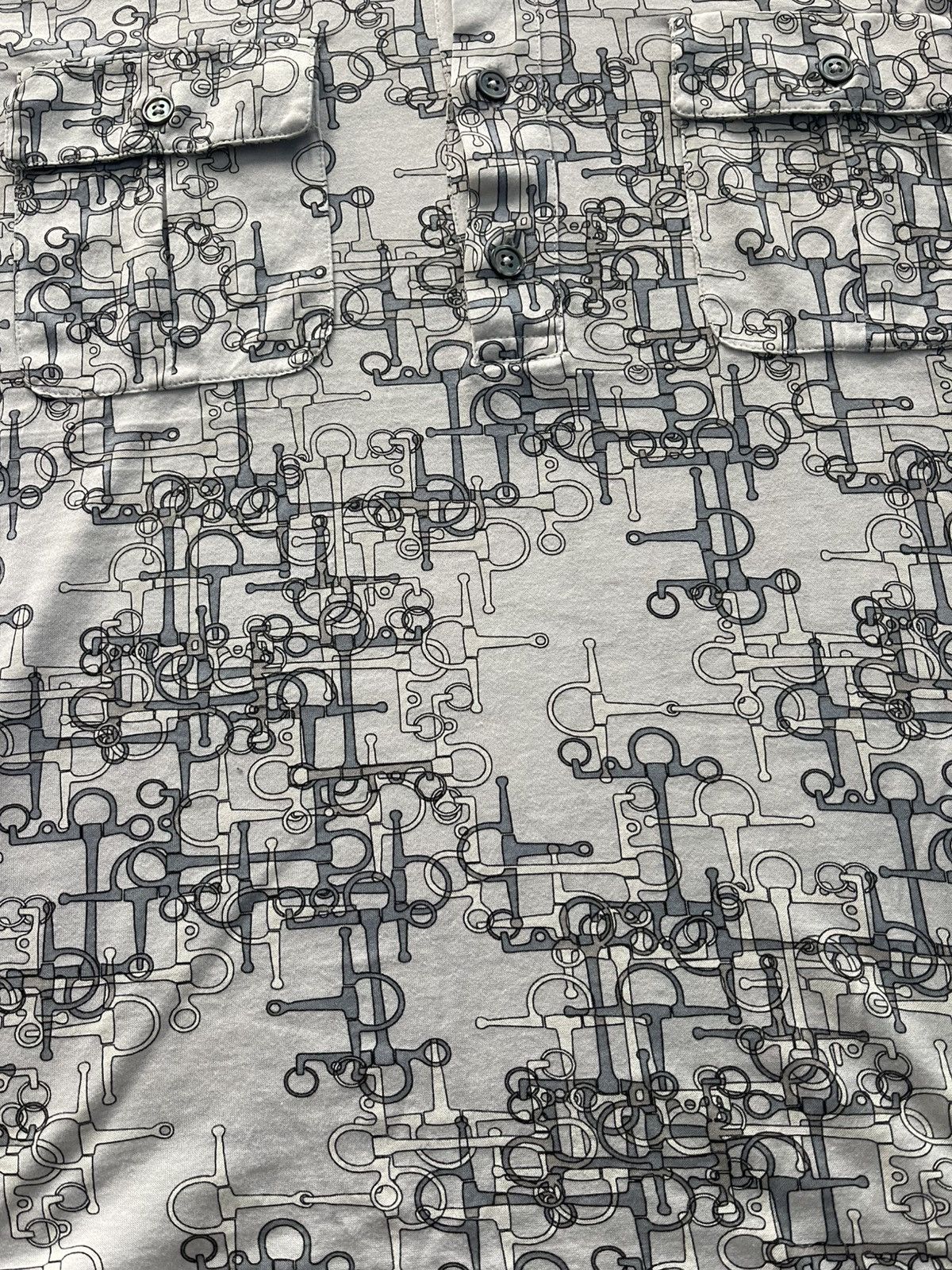 Hermes VINTAGE HERMES BUTTON UP SHIRT CHAIN PATTERN VERY RARE Size US S / EU 44-46 / 1 - 3 Thumbnail