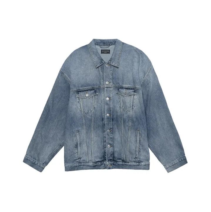 Balenciaga Balenciaga SS23 Washed Denim Jacket for Men Size US M / EU 48-50 / 2 - 1 Thumbnail