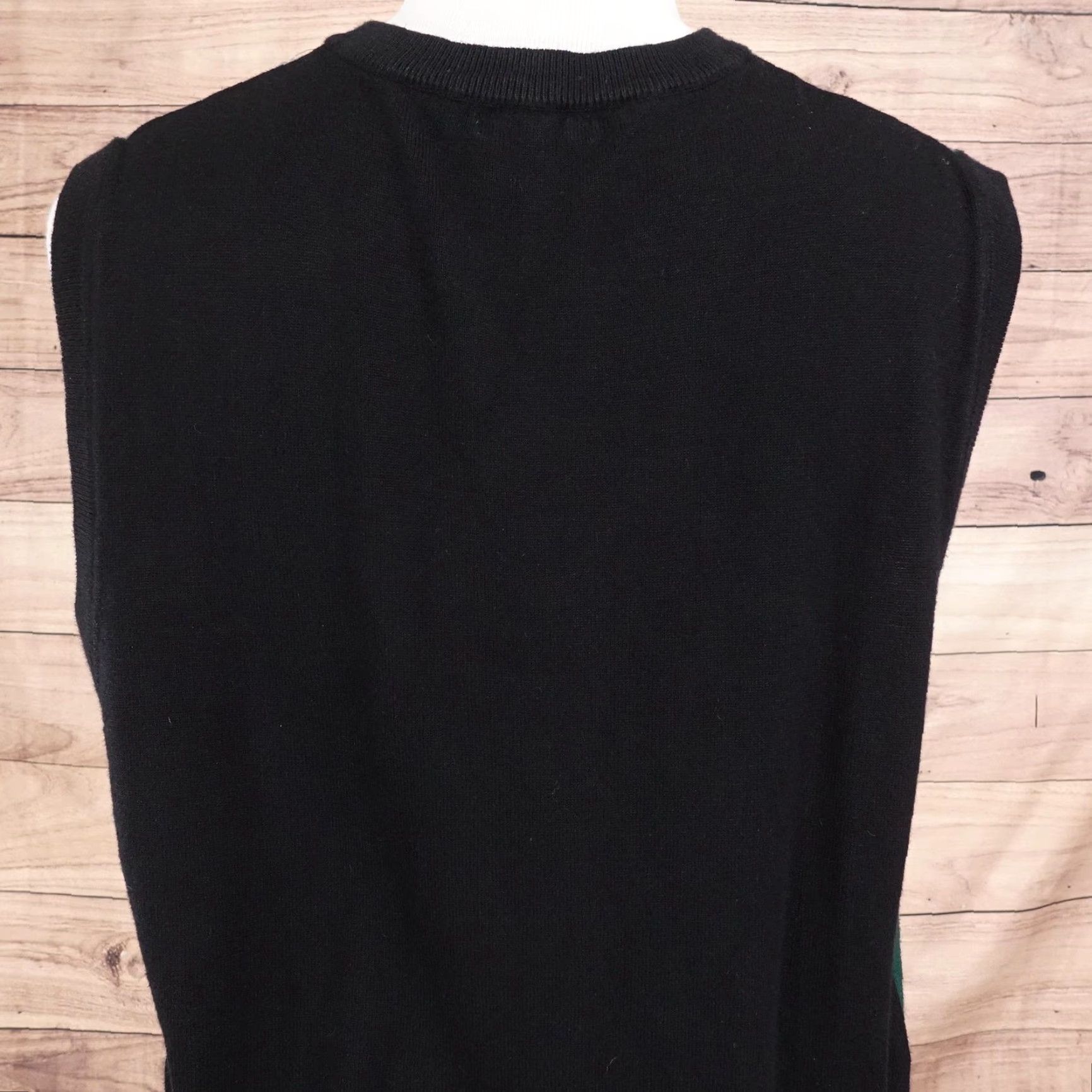 Vintage Coofandy Vest Mens Large Black Gray Green Argyle Pullover V Neck Size US L / EU 52-54 / 3 - 5 Thumbnail