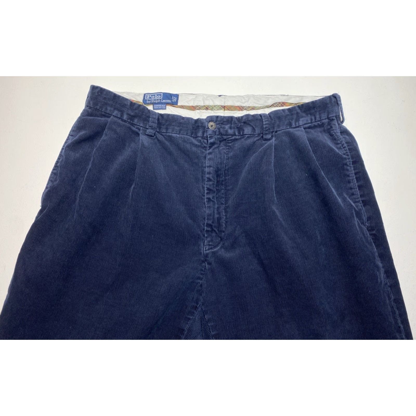 Polo Ralph Lauren Polo Ralph Lauren Men's Corduroy Hammond Pant Vintage 36x32 Navy Chino Pleated Straight Relaxed Size US M / EU 48-50 / 2 - 4 Thumbnail