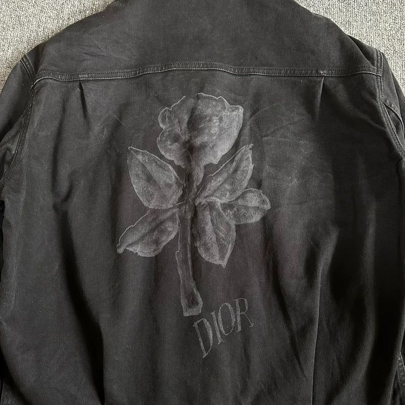 Dior Dior Black floral denim jacket with distressed back jacket Size US L / EU 52-54 / 3 - 4 Thumbnail