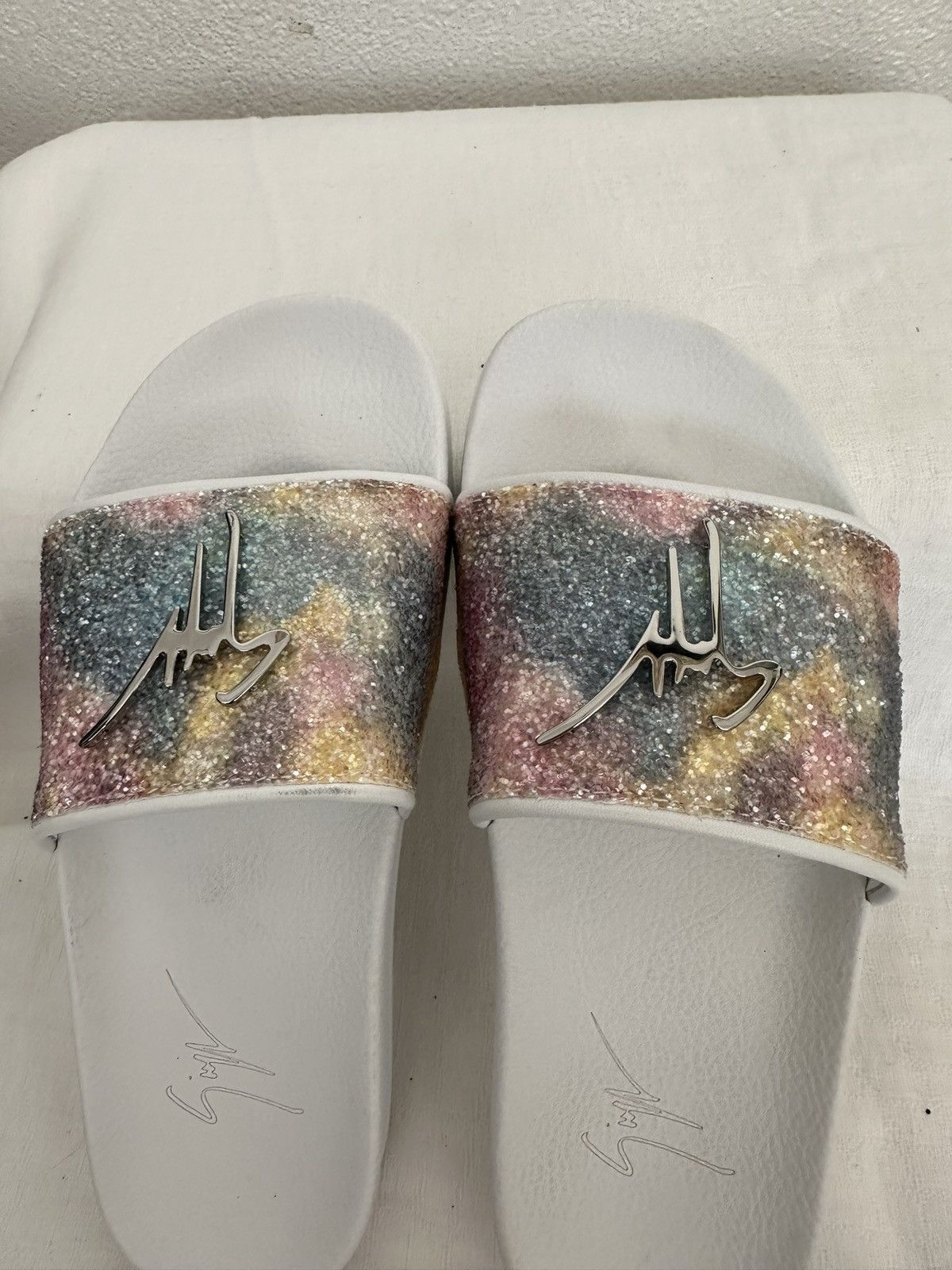 Giuseppe Zanotti Glitter Slippers/Slides Size US 9 / IT 39 - 4 Thumbnail