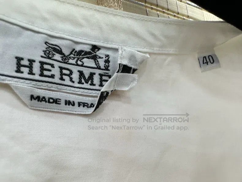 Hermes Hermes Jacket shirt with short sleeves and a sewn-on jacke Size US XXS / EU 40 - 4 Thumbnail