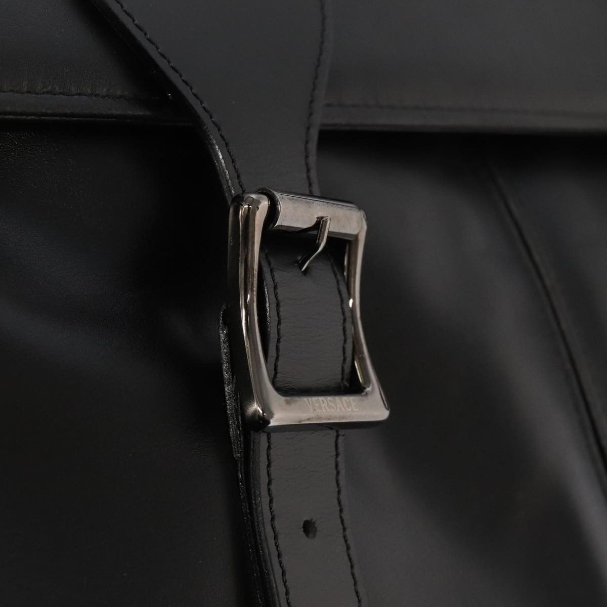 Versace Versace Shoulder Bag Leather Black Size ONE SIZE - 10 Thumbnail