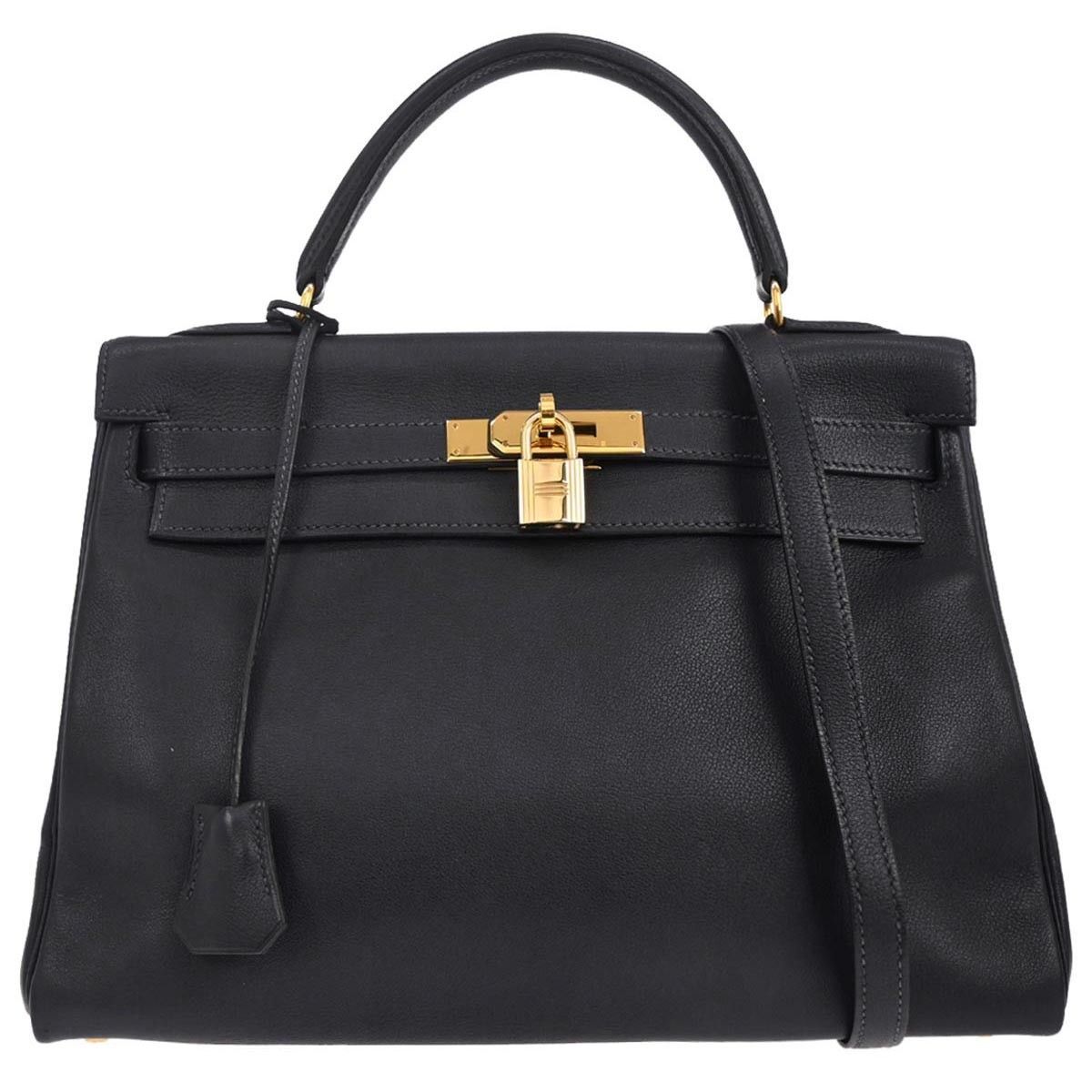 Hermes Hermes Kelly Blue Courchevel with Gold Hardware Size ONE SIZE - 1 Thumbnail