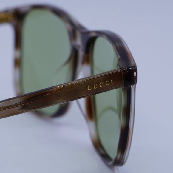 Gucci Gucci GG1041S 004 Sunglasses Havana Square Frame Size ONE SIZE - 6 Thumbnail