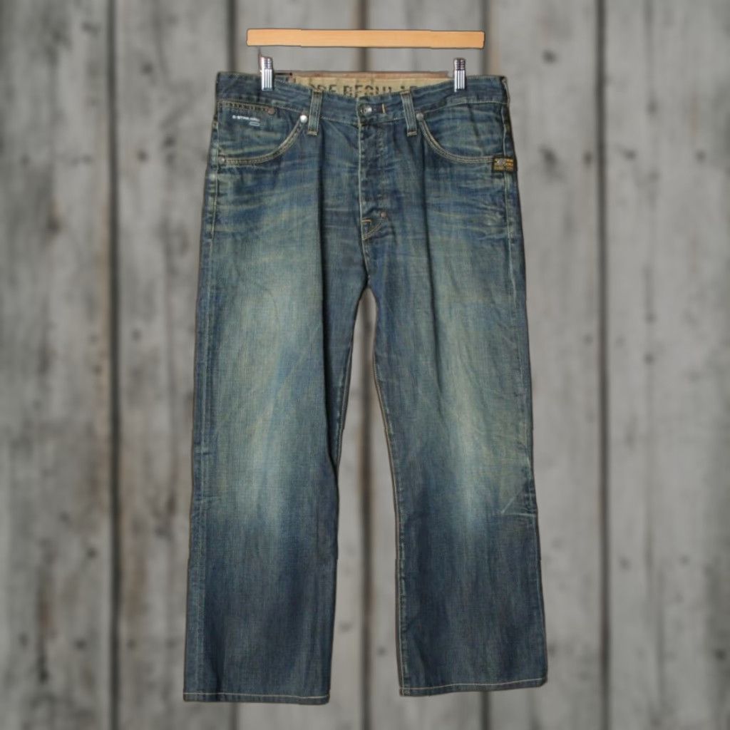 G-Star G-STAR RAW Core Regular Soiled Wash Blue Jeans Sz. 34x27 Bootcut Men Regular Denim Cotton Jeans Mens 1990s 2000s Size US 34 / EU 50 - 1 Thumbnail