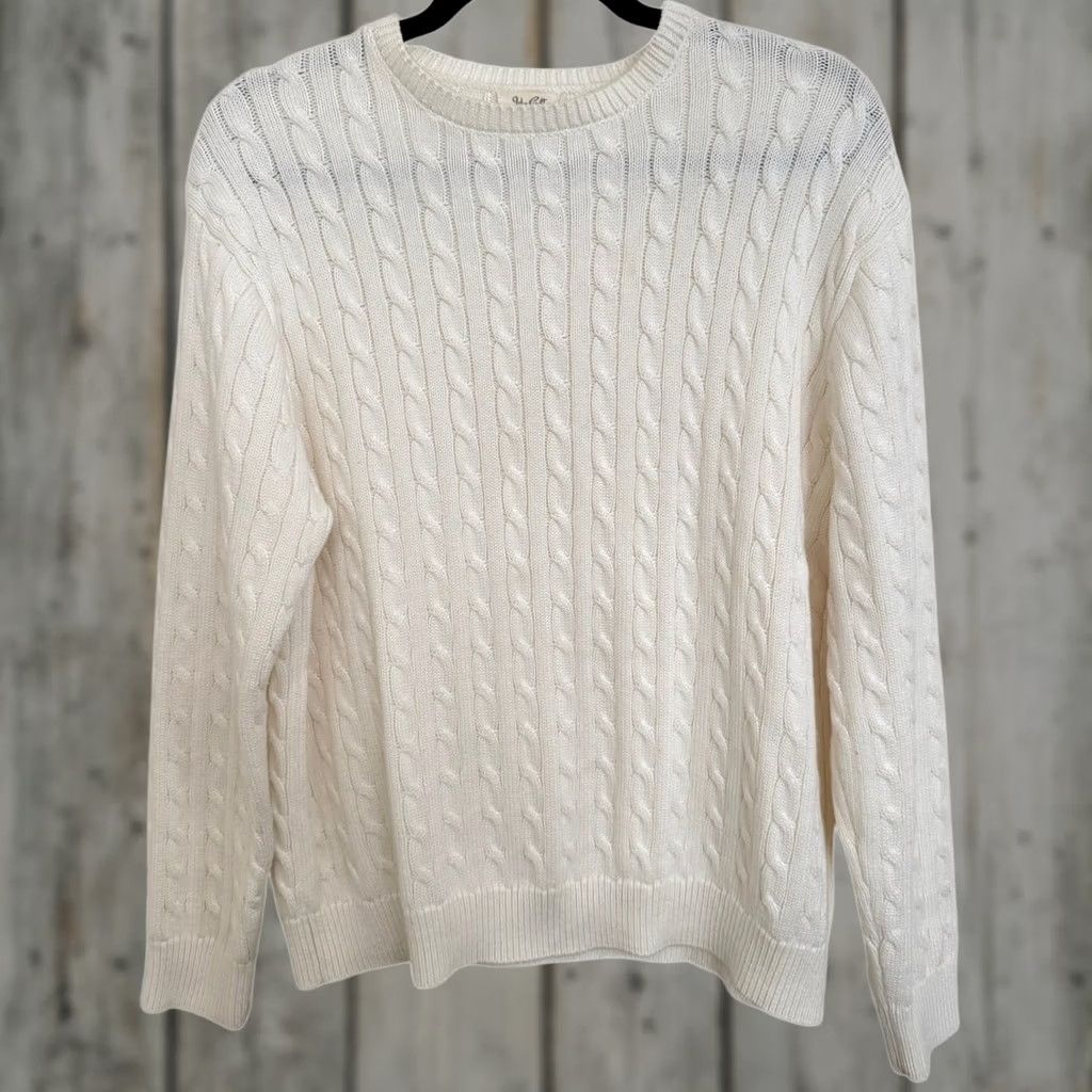 Brandy Melville Brandy Melville Crewneck Sweater OS Cream Cable Knit John Gault Fisherman Chunky Pullover Women M Regular Crewneck Size M / US 6-8 / IT 42-44 - 1 Thumbnail