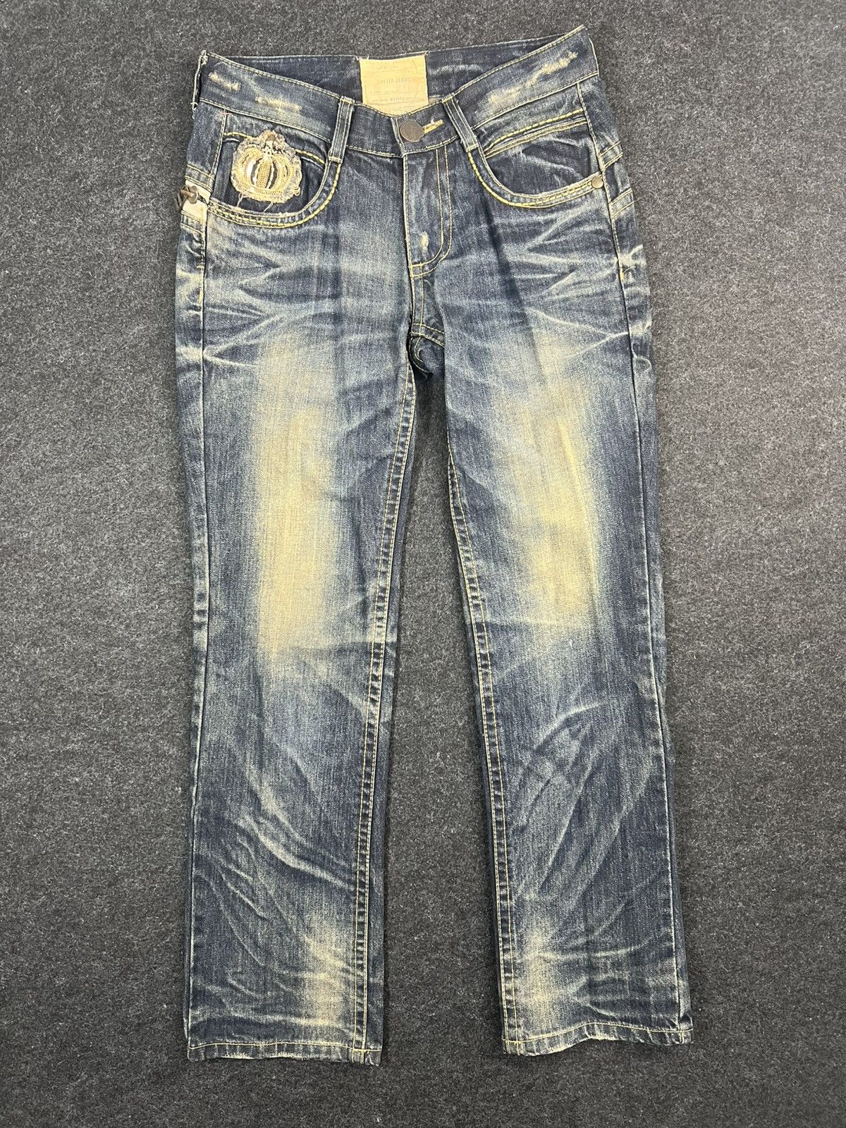 Tornado Mart Lolita Royal Crown Distressed Fade Whiskered Flare Size US 30 / EU 46 - 2 Thumbnail