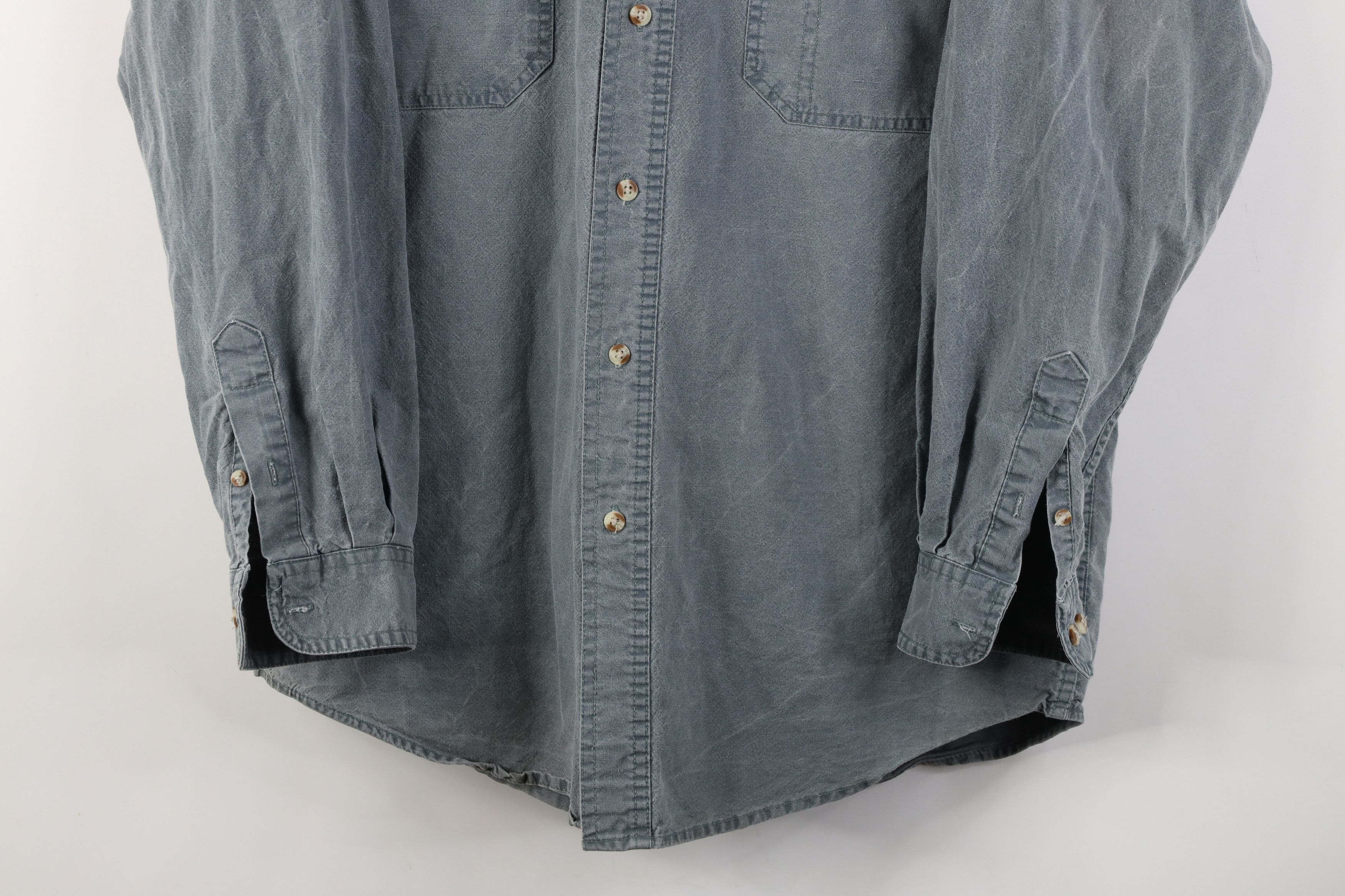Vintage Vintage 90s Streetwear Stonewash Collared Button Shirt Green Size US M / EU 48-50 / 2 - 3 Thumbnail