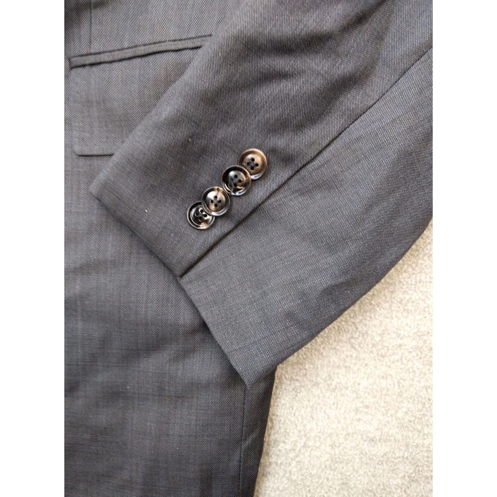 Ted Baker Ted Baker Blazer Mens 44L Gray Wool Endurance Suit Jacket Lined Canada Classic Size 44R - 2 Thumbnail