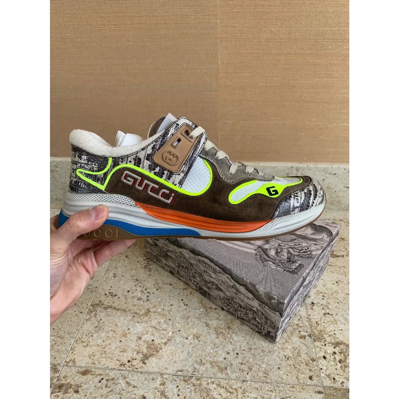 Gucci o1rshd1 Miro Soft Logo Runner Trainer in Brown / Multi Size US 8.5 / EU 41-42 - 2 Thumbnail