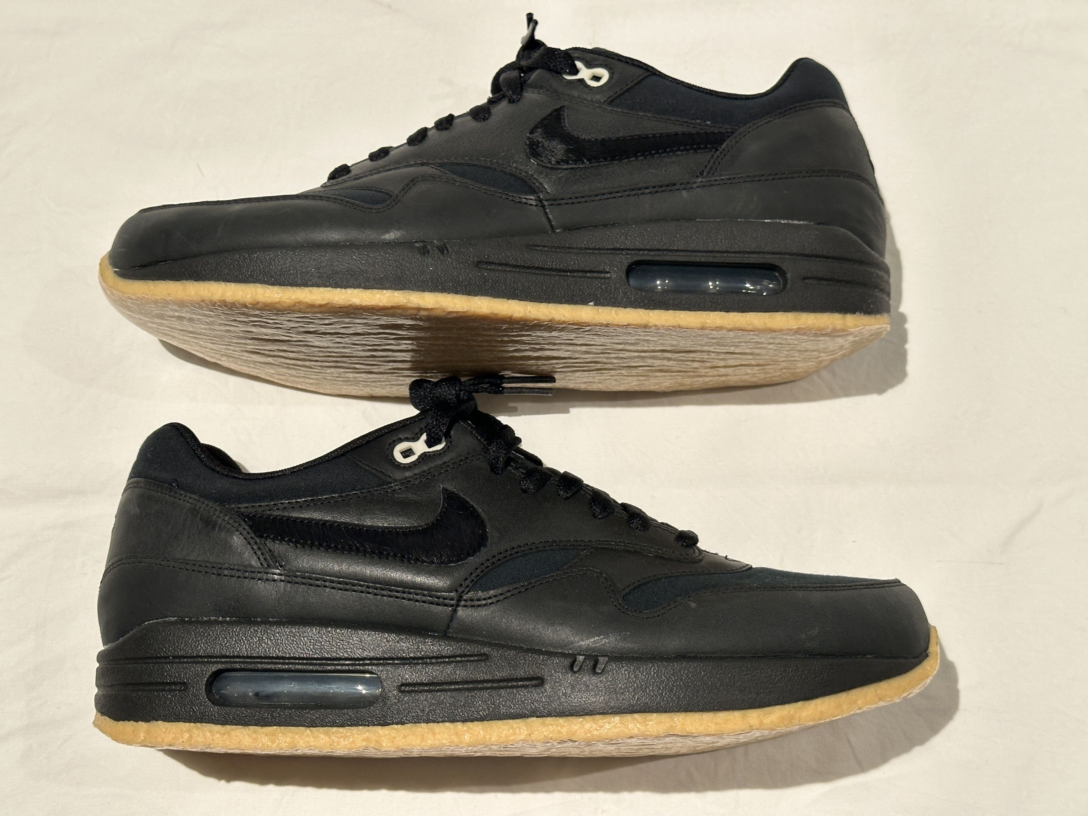 Nike BRAND NEW NIKE AIR MAX 1 PRM QS 'BLACK CREPE' GUM SOLE SZ 11 Size US 11 / EU 44 - 6 Thumbnail