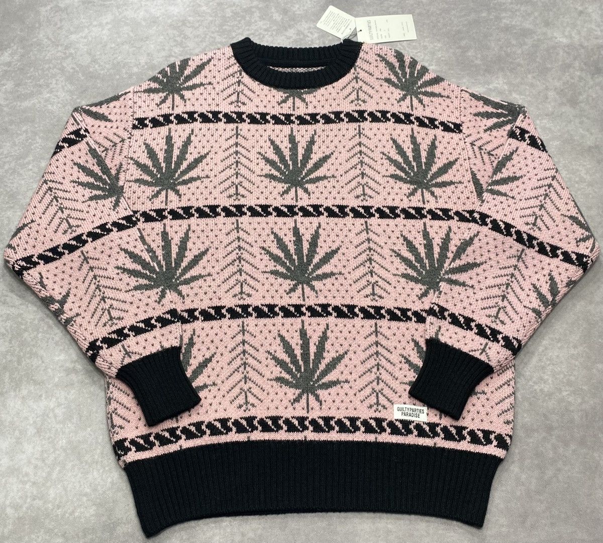 Wacko Maria Guilty Parties Wool Leaf Printed Sweater