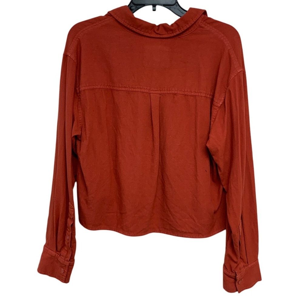 American Eagle Outfitters New American Eagle Womens Medium Collared Cropped Shirt Size M / US 6-8 / IT 42-44 - 3 Thumbnail